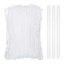 PATIKIL Luggage tag Loops, 100 Pcs PVC Luggage Loop Straps Bag Tag Loops Luggage Tag Holders Worm Loops Tag Holders for ID Card Bags Suitcase Label Fasteners, Transparent