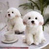 14 Inch Maltese Stuffed Animal, Realistic Dog Plush, Lifelike Stuffed