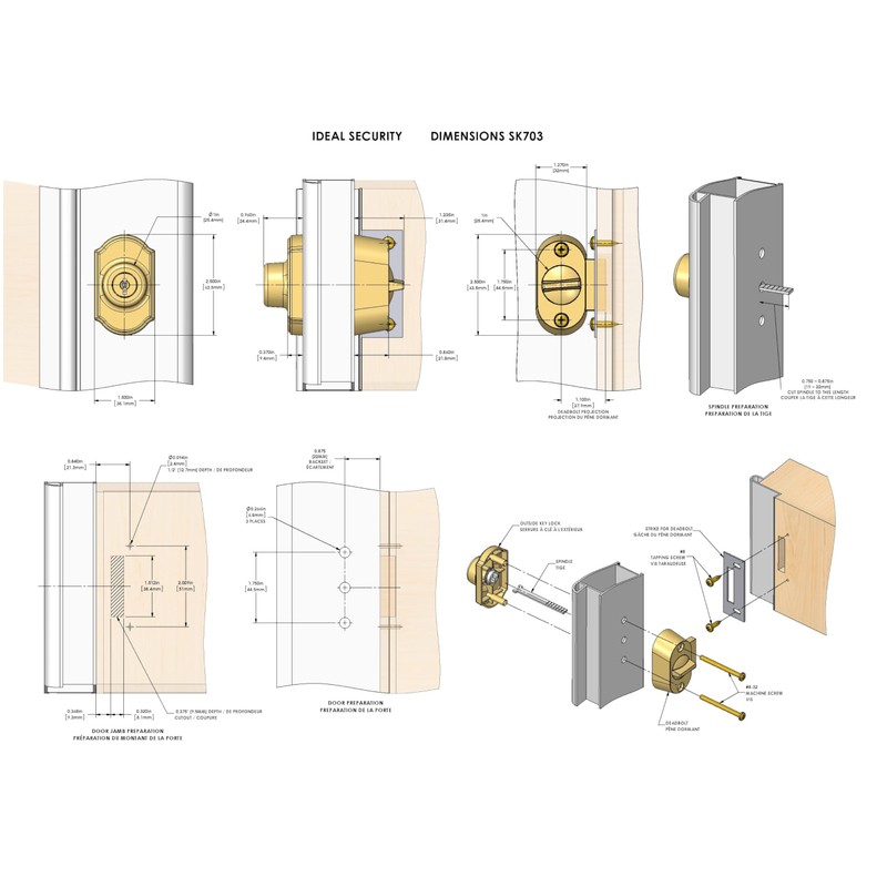 Ideal Security Keyed Deadbolt for Storm and Screen Doors, White
