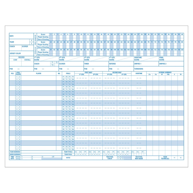 Champion Sports unisex BB1 coach and referee scorebooks, White, 30