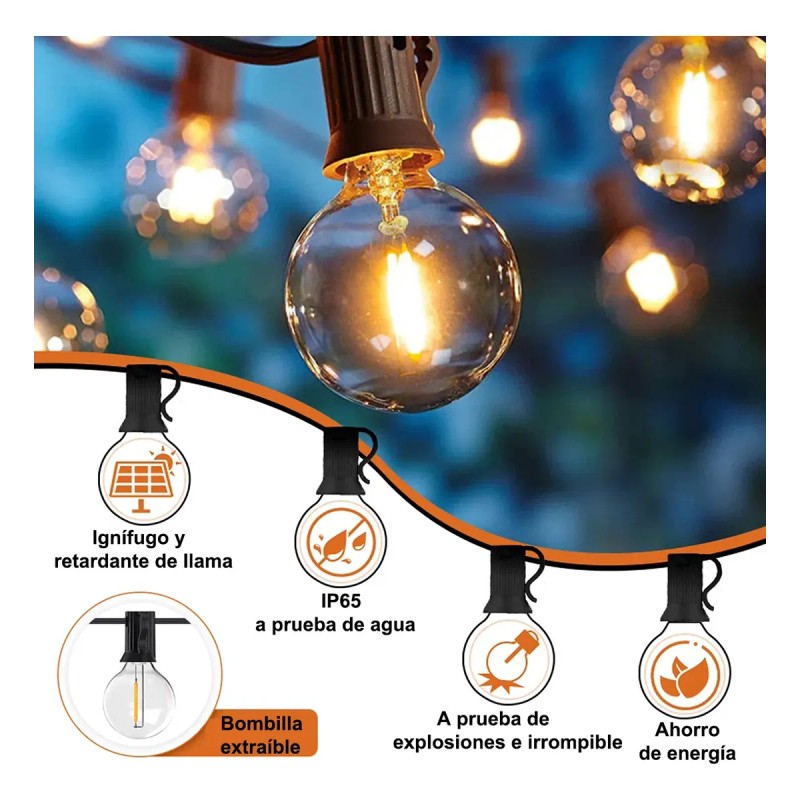 BTOOTB - 30m Guirnalda Luces 40+2 Focos App Y Control