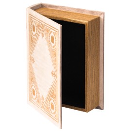 Decorative Vintage Book Shaped Trinket Storage Box, Off White