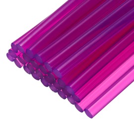 sourcing map 30pcs Mini Hot Glue Sticks for Mini Glue Gun, 4-inch x 0.28-inch Glue Gun Sticks for Art DIY Craft, Clear Purple
