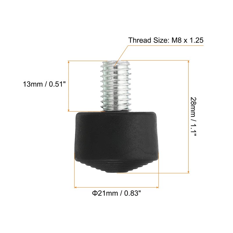 PATIKIL Universal M8 x 1.1" Rubber Tripod Feet, 3 Pack