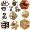 Arlai 12 pcs Wooden Brain Teaser Puzzle and Metal 3D