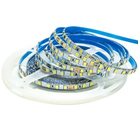 Tesfish 24 V LED Strip Light, 5 mm Wide, White 6000 K 5 m Strip Light Strip 2835 IP20 120 LEDs/M, Total 600 LEDs Strip Light Strip for Bedroom, Kitchen Decoration