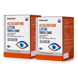 ANGET ORIGIN Enget Origin Astaxanthin Lutein Triple Care 600mg x 60 capsules x 2 Start with Enget Origin Astaxanthin Lutein Triple Care for the health of tired, tired eyes! / 엔젯오리진 아스타잔틴 루테인 트리플케어 600mg x 60캡슐 x 2 지치고, 피로한 눈 건강을 위해 엔젯오리진 아스타잔틴 루테인 트리플케어로