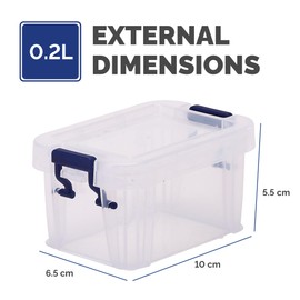 BANKERS BOX Storage Box 0.2L (20 Pack) - BPA-Free, Stackable Plastic Organizer with Clip-Lock Lid, Impact-Resistant & Fully Recyclable for Home & Office Supplies