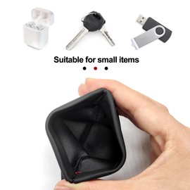 Quacc 3pcs Earphone Pouch PU Leather Headphone Storage Bag Universal Spring Bag Closure Soft Elastic Snap Spring Pouch for Storing Earphones, Coins, Keys, USB Flash Drives, Jewellery
