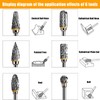 Begpoee 6 Piece Rasp Set Carbide Rotary, Carbide Rotary File