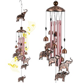 HUTHUHNHN Wind Chimes for Outdoors, Elephant Memorial Wind Spie for Garden Decoration, Living Room, Bedroom, Window, Garden Decoration, Home, Garden, Metal Tube, Bell Decoration, Wind Spike