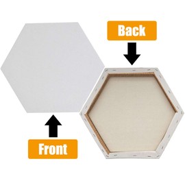 afdg 3 Pieces Blank Canvas Frames, 30 cm / 11.8 Inch Painting Canvas Slabs, Canvas for Watercolour Painting, White Canvas for Artists, for Children's Gifts, Painters, Painting Exercises (Hexagon)