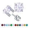 ZOCOYUU Titanium Screw Back Surgical Stainless Steel Stud Earrings for