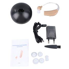 Rechargeable BTE Sound Aids for Adults Seniors Volume Adjustment Noise Cancelling Sound Amplifiers  100‑240V