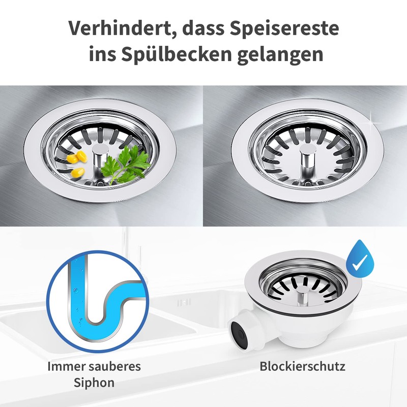 AQUADE Strainer Basket Valve 114 mm Drain Fitting Sink with