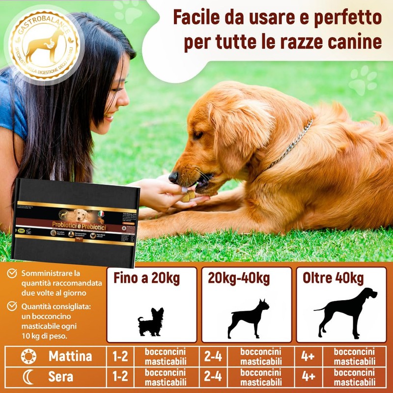 GastroBalance cani probiotici - 60 bocconcini masticabili naturali prebiotici e