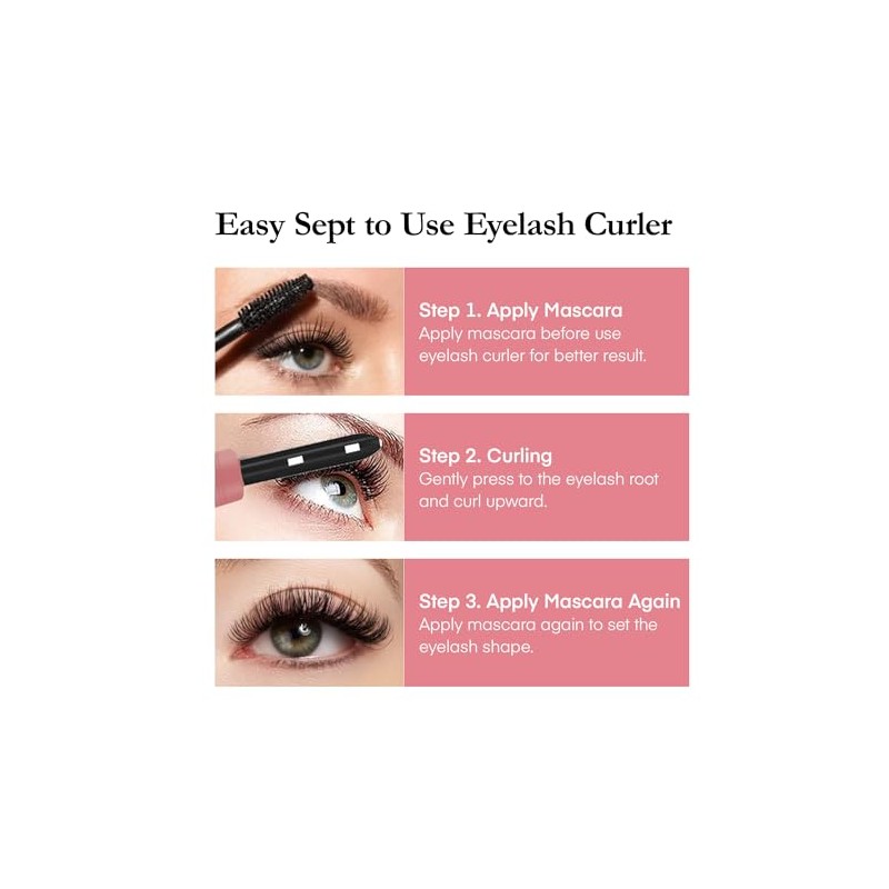 Le’phoqua Heated Eyelash Curler with Comb Design: Anti-Scald Electric Lash
