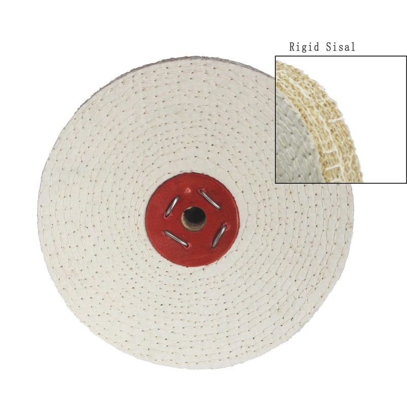 JUNLIXN 8 inch Extra Thick Rigid Sisal Buffing Wheel, 5/8