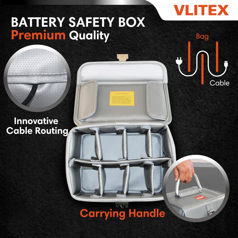 VLITEX Lithium Battery Storage Box L (Large) | Engineered in