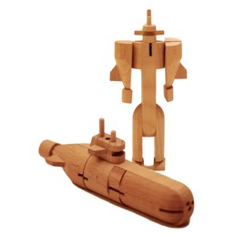 Bamloff WooBot - Wooden Robot Transforms into a Submarine