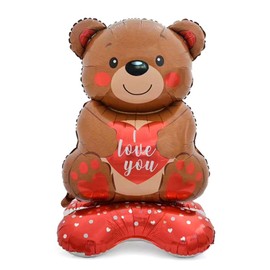 Bear Balloons, Valentines Day Wedding Birthday Decorations Decor for Party, Galentines Day Decorations 1Pcs Large 58In x 31In Bear Standing Balloon, Cute Bear Designs for Special Night