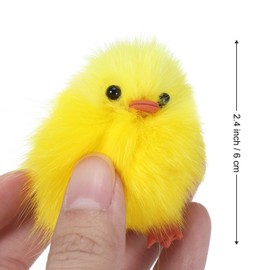 12 Pieces Easter Fur Chicks Fluffy Chenille Chicks Soft Plush Toys Easter Chicks 2.5 Inches Kids DIY Easter Egg Bonnet Decorations Chick Plush Stuffed Animal for Easter Party Favors (Multiple Colors)