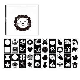 WMUVAZA Black White High Contrast Cards, 1 Set of 20 Sheets Contrast Cards Baby, Baby Black White Cards, Visual Stimulus Flashcards, for Newborn Babies Gift, Black White