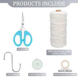 FREEBLOSS 3 Sets Macrame Plant Hanger Kit Macrame Wall Hanging Kit Macrame Plant Hangers Indoor Hanging Planter Basket Macrame Kit for Beginners with Video Tutorial