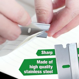 GOLD DEER 100pcs Scraper Replacement Blades Scraper Metal Single Sided Blade Scraper Blade Industrial Scraper Razor Blade Scraper Refill Scraper Replacement Parts Razor Scraper Replacement Blade