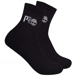 Timberland PRO Men's 2-Pack Half Cushioned Quarter Socks, Black Heather, Large