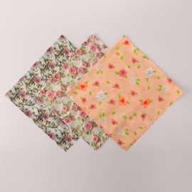 HOULIFE Flower Bandanas Cotton Headband Flower Headscarves Vintage Headwear Retro Headscarves Large Handkerchiefs for Women Men Boys and Girls, Colour: 2-3 pieces, M
