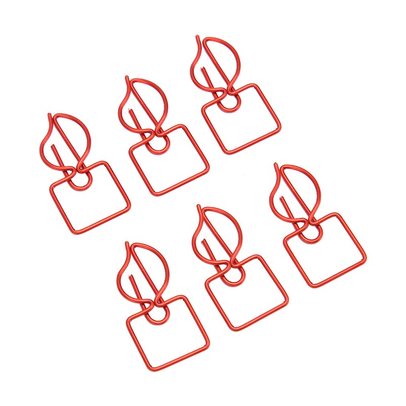 100pcs Paper Clips Prevent Slip Cute Candle Shaped Decorative Metal