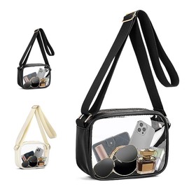Bolso de hombro transparente, Bolsas transparentes Aprobadas, bolso transparente pequeño para mujeres, Ideal para conciertos, festivales y eventos deportivos(negro)