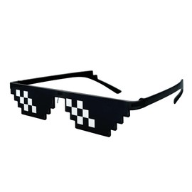 [Lorigun] Thug Life Sunglasses Pixel Mosaic Glasses Party Glasses MLG Shade (12 Pixels)