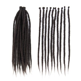 BOHOBABE 14 Inch Thin Synthetic Dreadlock Extensions 0.6cm 20 Strands Short Single End Reggae Dreadlocks Extension Brown Dreads Loc 14" (20 Strands,4#)
