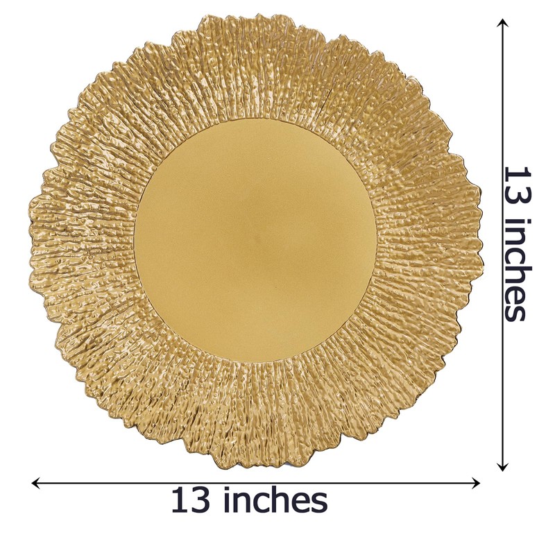 Coloch Set of 12 Plastic Charger Plates, 13" Reusable Reef