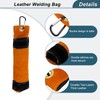 sourcing map Welding Rod Holder Thickened Leather Pouch 9x35cm with
