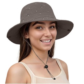 Lanzom Sun Hat for Women Men Wide Brim Waterproof Hiking Hat Foldable Hat for Fishing Gardening Camping Beach (US, Alpha, Large, X-Large, Grey)