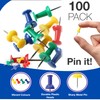 100 Multi Coloured Push Pins - Drawing Pins With Storage