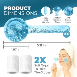 Ice Globes for Face 2Pcs – Enhancing Daily Beauty with Ice Globes for Facials, Skin Tightening & Anti-Aging – Perfect Facial Ice Globes for Puffiness & Wrinkles of Face, Neck & Eyes – Blue