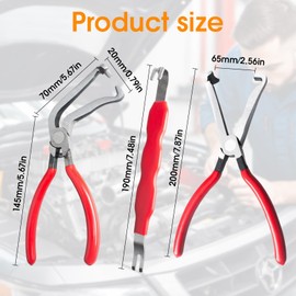 3Pcs Electrical Disconnect Pliers Set, Automotive Electrical Connector Pliers and Electricals Connector Separator Tool for Fuel Line Hose and Push-Tab Plugs
