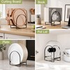Delamu 4 Pack Plate Organizer for Cabinet Plate Rack Holder