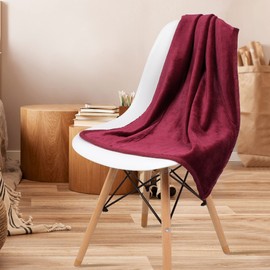 PiccoCasa Pet Dog Fluffy Fleece Bed Blanket, Burgundy 60cm x 80cm