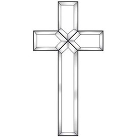 Exquisite Cluster Clear Small Beveled Glass Cross