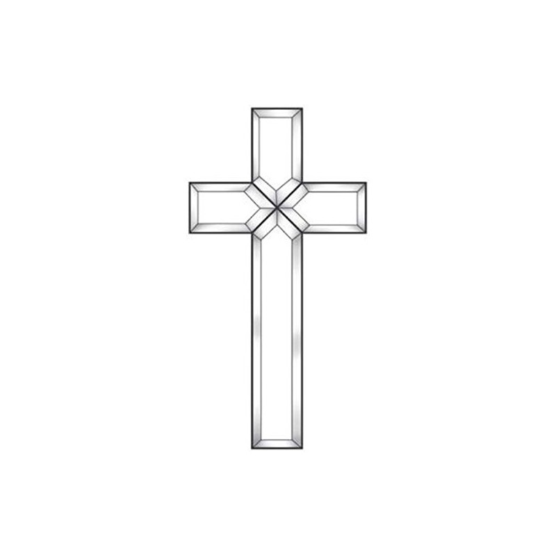 Exquisite Cluster Clear Small Beveled Glass Cross