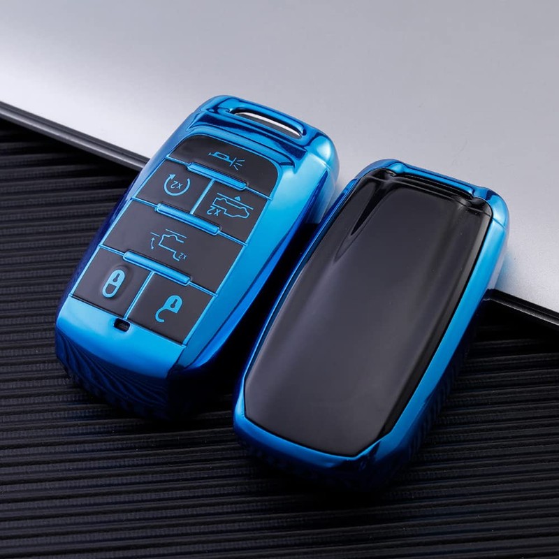 SANRILY Soft TPU 6 Button Key Fob Cover for Dodge