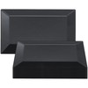 Kaya Elegant Rectangular Black Plastic Dessert Plates (5.5" x 8.5")