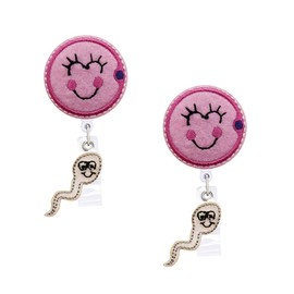 Egg Sperm Fertility OBGYN Labor and Delivery Retractable Badge Holder Reel with Alligator Clip, 24 inches Thick Pull Cord