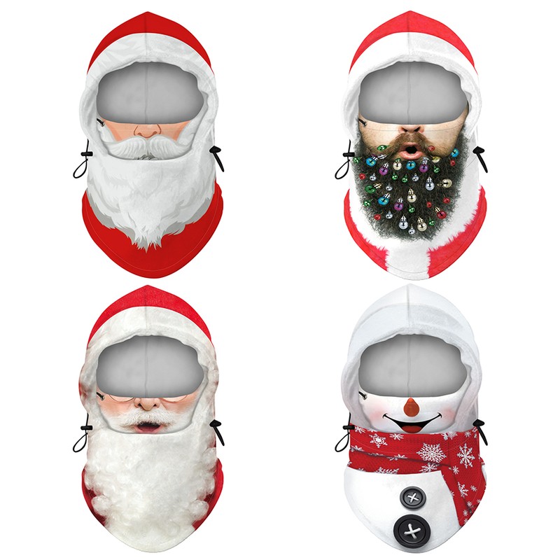 Christmas Printing Face Cover Balaclava Neck Gaiter Adjustable Face Scarf