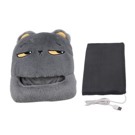 USB Foot Warmer Fashionable Cartoon Electric Heating Slipper Shoe for Home Travel Office Gray